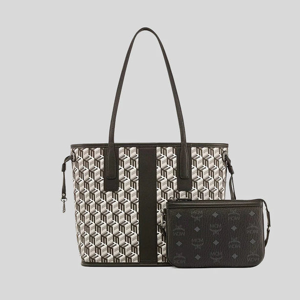 MCM Small Reversible Liz Shopper in Visetos Black RB-MWPDSLR02BK001