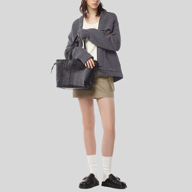 MCM Small Reversible Liz Shopper in Visetos Black RB-MWPDSLR02BK001