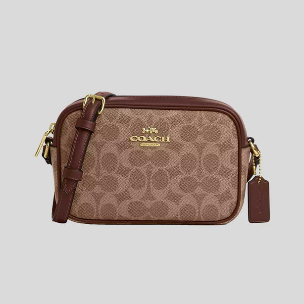 COACH Mini Jamie Camera Bag In Signature Canvas Tan/Brown RB-CY752