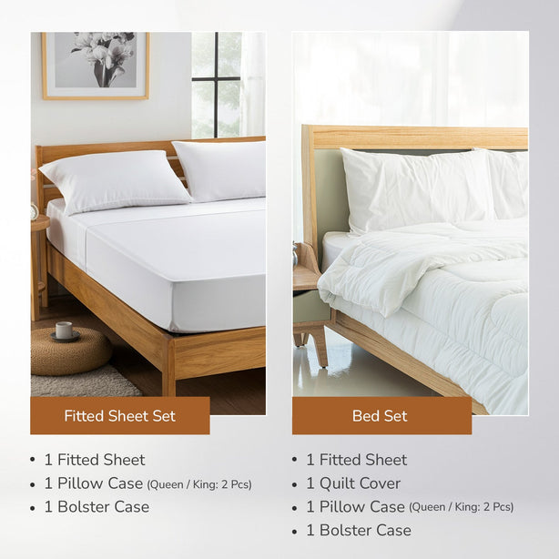 Intero | BambooPro Jac Beyond Thread Count | Toni Collection | Bed Set | Fitted Sheet | With Quilt Cover Set