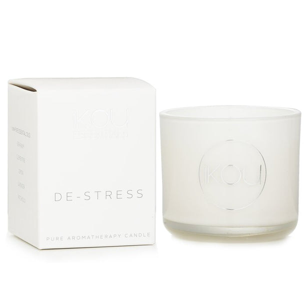 Essentials Aromatherapy Natural Wax Candle Glass - De-stress (lavender & Geranium) 100177 - 85g