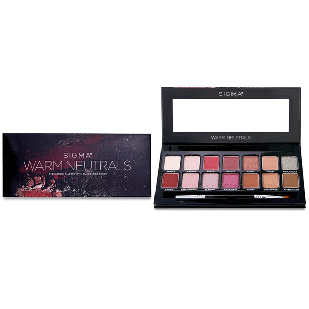 Warm Neutrals Eyeshadow Palette (14x Eyeshadow + 1x Dual Ended Brush) - 19.04g/0.67oz