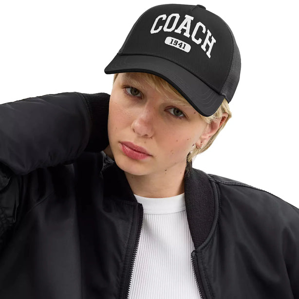 Coach 1941 Embroidered Trucker Hat - Black CAA61 (M/L)