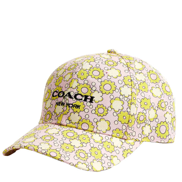 Coach Floral Print Baseball Hat - Lime CBO67