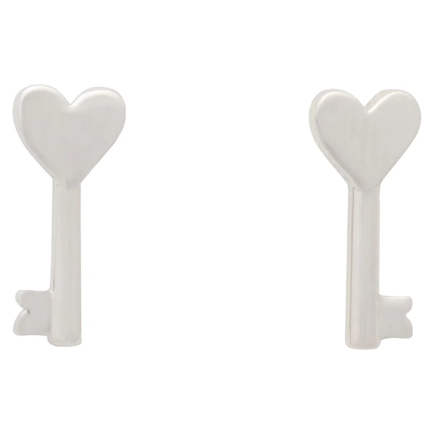 Kate Spade With All My Heart Key Studs Earrings - Silver KK605
