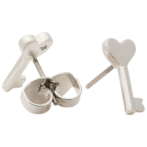 Kate Spade With All My Heart Key Studs Earrings - Silver KK605