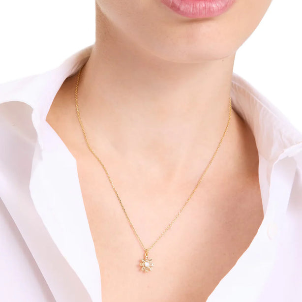 Kate Spade Bursting Blooms Pendant Necklace - Yellow Gold KK484