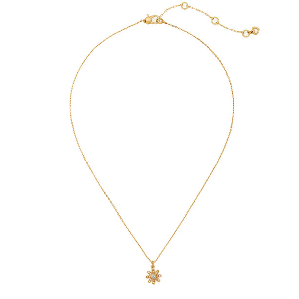 Kate Spade Bursting Blooms Pendant Necklace - Yellow Gold KK484