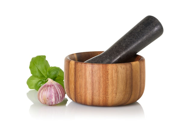 Adhoc Wooden Mortar & Granite Pestle