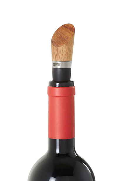 Adhoc Silicone Bottle Stopper With Wooden Handle