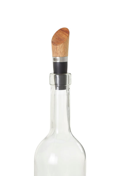 Adhoc Silicone Bottle Stopper With Wooden Handle