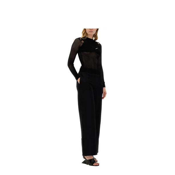 Black Polyamide Blend Sporty Pants