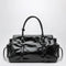 Large Top Handle Bag In Glossy Black Leather