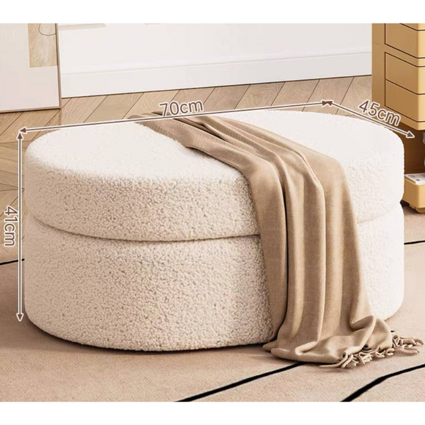 Bouclé ottoman stool / pouf