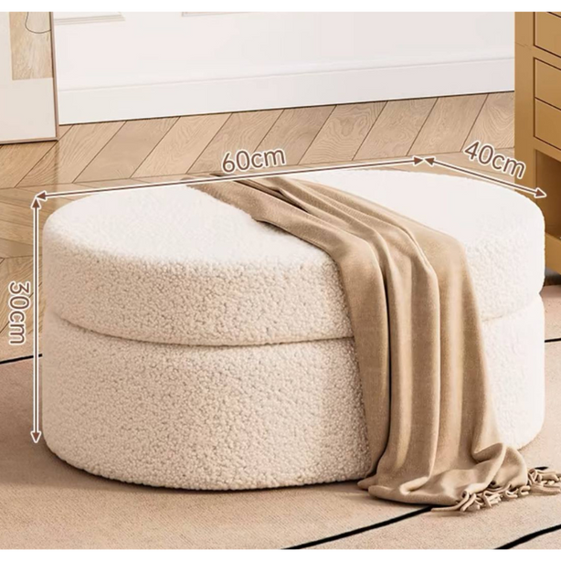 Bouclé ottoman stool / pouf