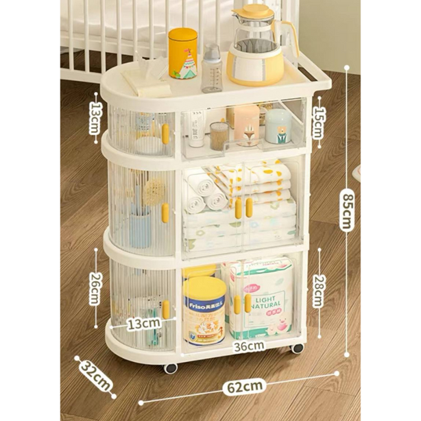 Nursery Room storage trolley organizer