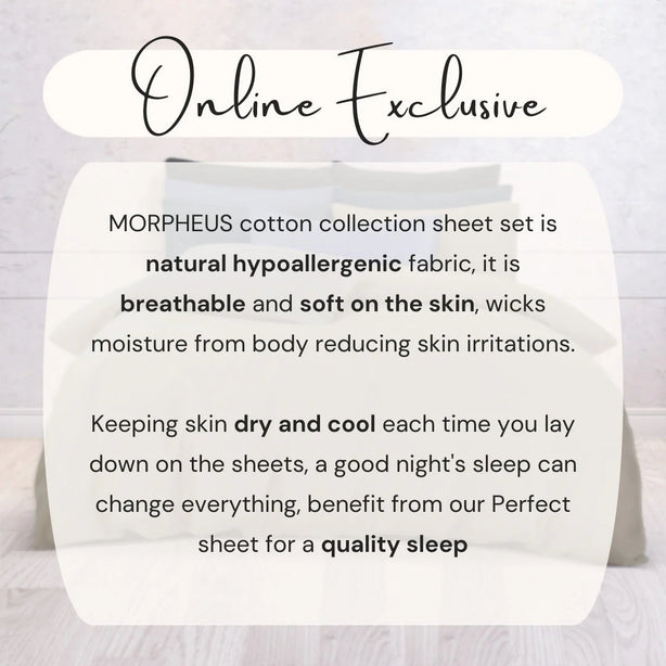 Marie Claire I MORPHEUS I Solid 100% Cotton I 950TC I Fitted Sheet Set I Pillow Case I Bolster Case - 5 Colour