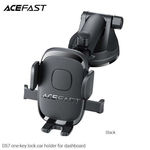 Acefast D57 One-Key Lock Car Holder For Dashboard And Windshield - Black