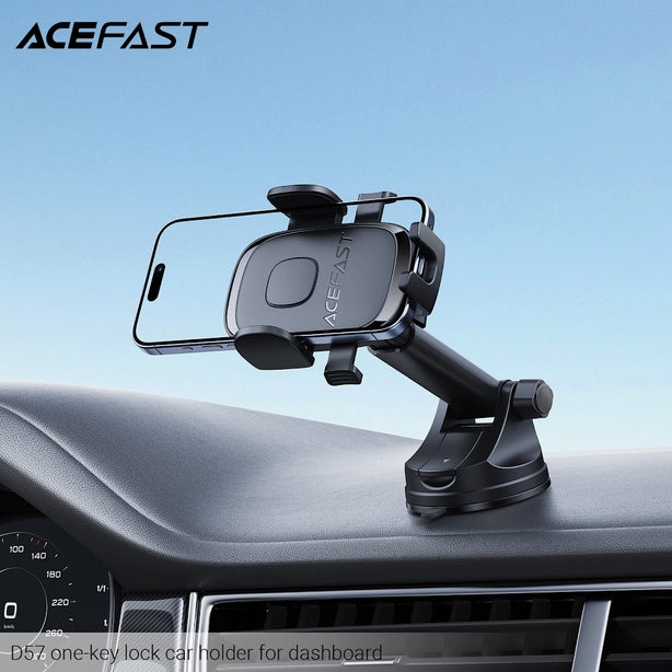 Acefast D57 One-Key Lock Car Holder For Dashboard And Windshield - Black