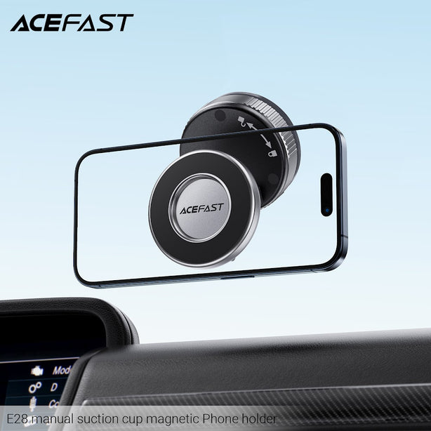 Acefast E28 Manual Suction Cup Magnetic Phone Holder - Black