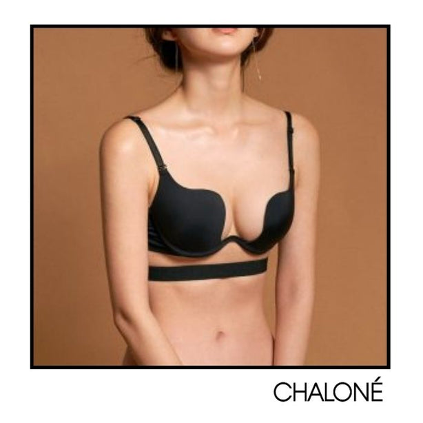 [Best Selling] Chalone Multiways Wow Plunge Seamless Bra Black For Low Back Outfit Low Plunging Neckline Wear it 6 Ways