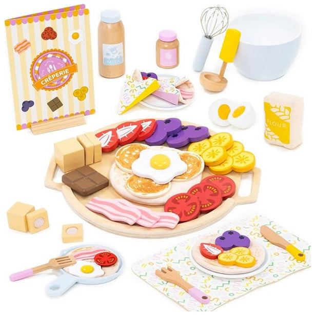 StitchesandTweed Pancake Pretend Play Toy Set
