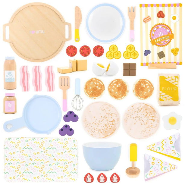 StitchesandTweed Pancake Pretend Play Toy Set