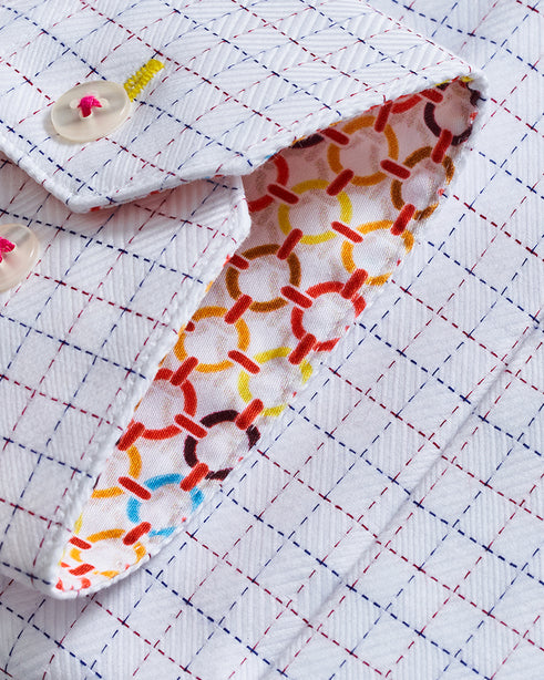Coupe Cousu, Multi, Double Collar Long Sleeve Shirt