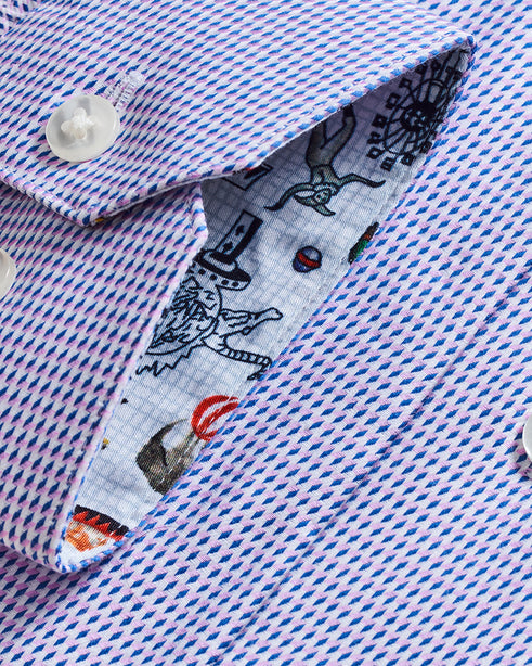 Coupe Cousu, Multi, Long Sleeve Shirt with Contrast Trim Fabric