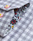 Coupe Cousu, Grey Checks, Long Sleeve Shirt with Contrast Trim Fabric