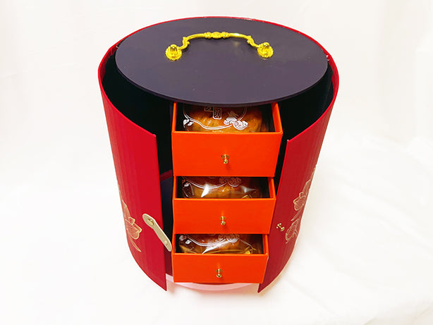 Moonlit Lotus Ripple Celebration Mooncake Gift Box – Red 200g x 4