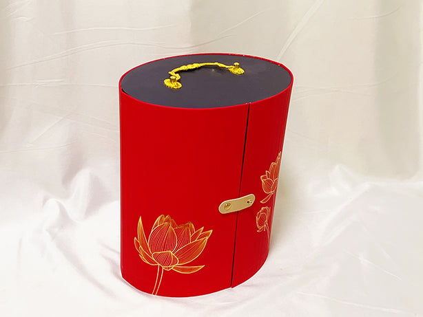 Moonlit Lotus Ripple Celebration Mooncake Gift Box – Red 200g x 4