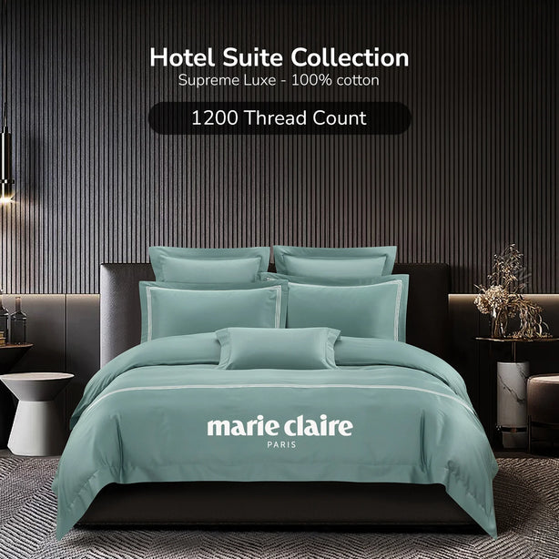 Marie Claire Hotel Suite Deluxe Collection 100% Cotton 1200 Thread Count Bed Set I Pillow Case I Bolster Case