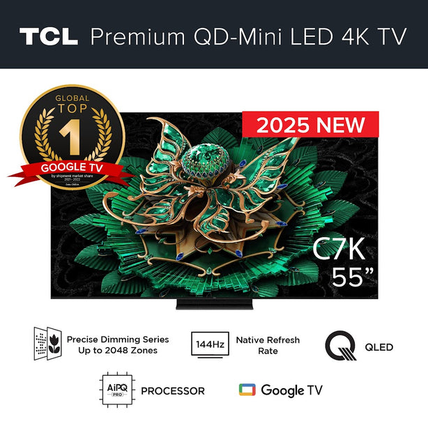 2025 NEW | TCL C7K Premium QD-Mini LED 4k TV 55inch