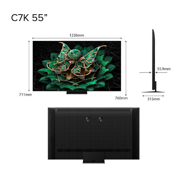 2025 NEW | TCL C7K Premium QD-Mini LED 4k TV 55inch
