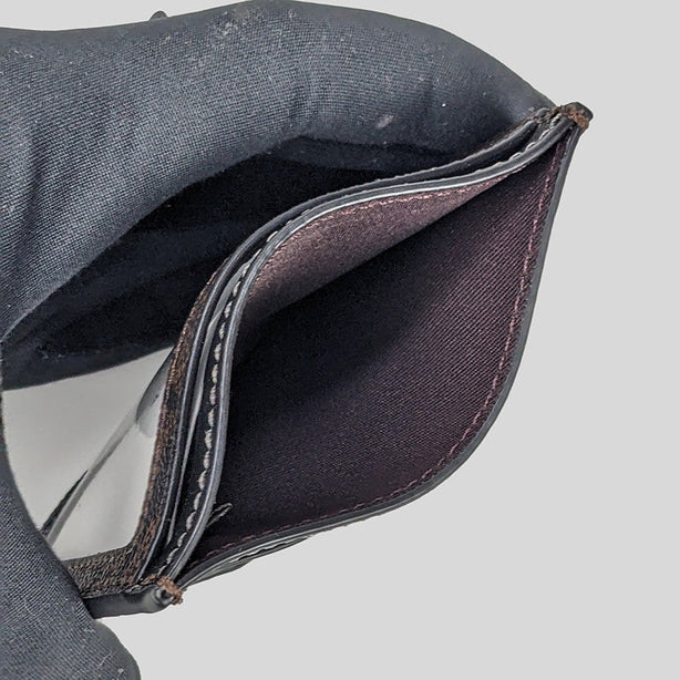COACH Unisex Slim Id Card Case In Signature Canvas Walnut/Black RB-CZ286