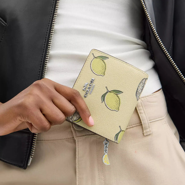 Coach Snap Wallet With Lemon Print - Garden Glade Multi CAP19
