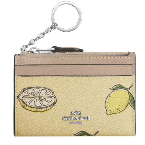 Coach Mini Skinny Id Case With Lemon Print - Garden Glade Multi CAR18