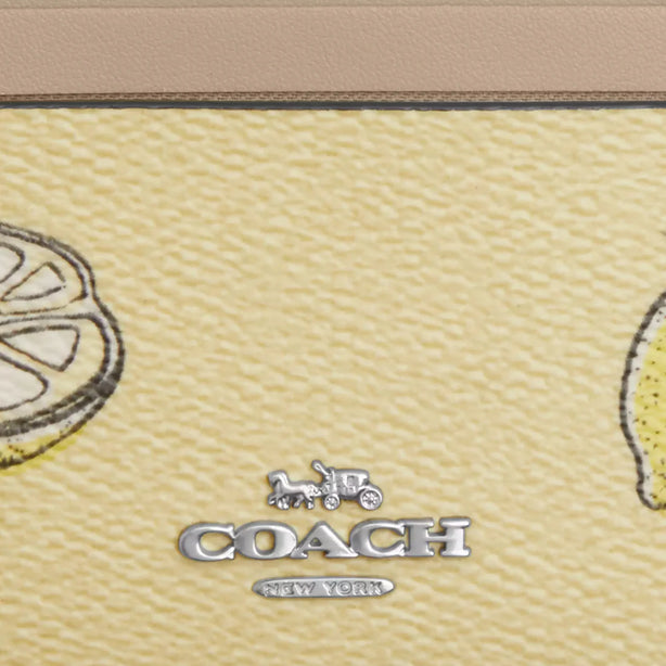 Coach Mini Skinny Id Case With Lemon Print - Garden Glade Multi CAR18