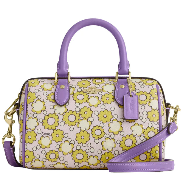 Coach Mini Rowan Crossbody Bag With Floral Print - Lilac Multi CBM69