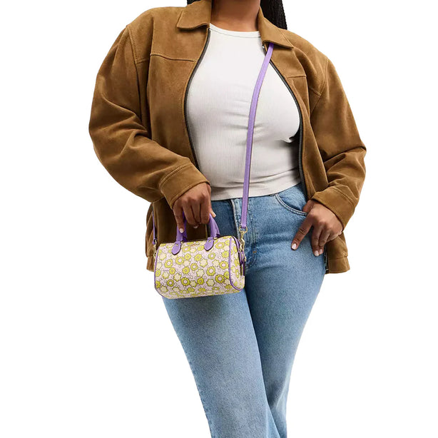 Coach Mini Rowan Crossbody Bag With Floral Print - Lilac Multi CBM69