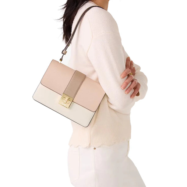 Kate Spade Phoebe Turnlock Shoulder Bag - Toasted Hazelnut Multi KK138