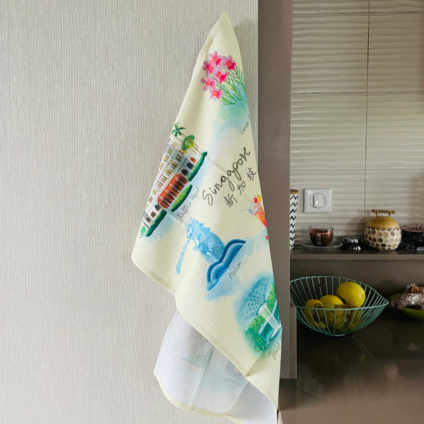 Singapore Icons Tea Towel