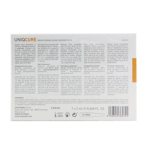 Uniqcure Brightening Glow Concentrate (for Dull/stressed Skin, With Faint Dark Spots/ Slight Signs Of Ageing) - 7x2ml/0.068oz