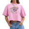Coach Cosmic Coach Rocket Print Cropped T Shirt In Organic Cotton in Hot Pink CX185