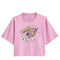 Coach Cosmic Coach Rocket Print Cropped T Shirt In Organic Cotton in Hot Pink CX185