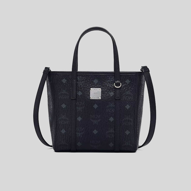 MCM Mini Toni Top-Zip Shopper In Visetos Black RS-MWPAATN04BK001