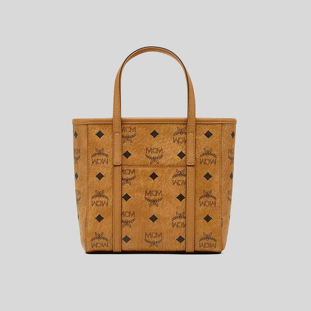 MCM Mini Toni Top-Zip Shopper In Visetos Cognac RS-MWPAATN04CO001