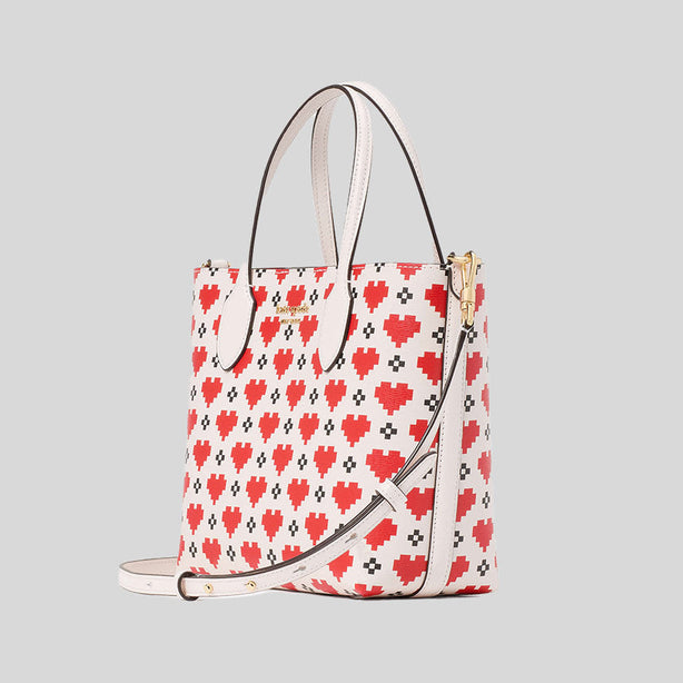 KATE SPADE Bleecker Pixel Hearts Medium Crossbody Tote Cream RB-KJ895