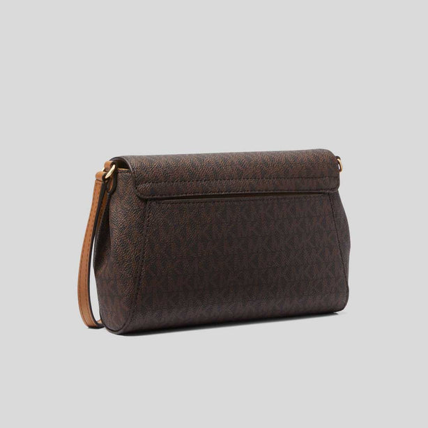 MICHAEL KORS Medium Logo Convertible Crossbody Bag Signature Brown RB-35H8GTTC6B